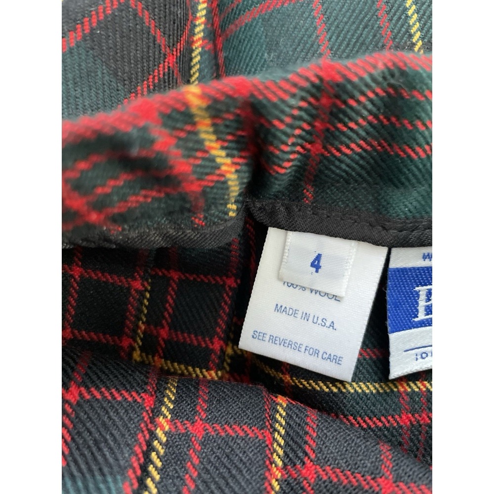 VTG Pendleton Womens Skirt sz 4 Wool Tartan Plaid Pleated Midi Old Money Preppy - Picture 9 of 11